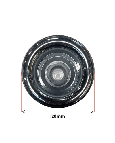 Direktmunstycke 128 mm stålgrått