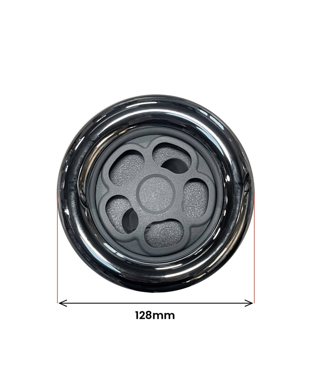 Roterande munstycke 128 mm stålgrått