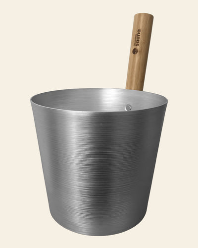 Bastuhink i aluminium och bambu