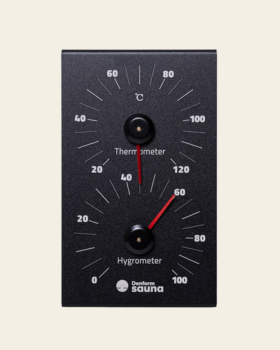 Hygrometer och termometer svart aluminium