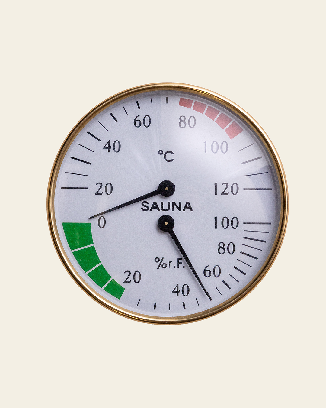 Hygrometer och termometer i mässing