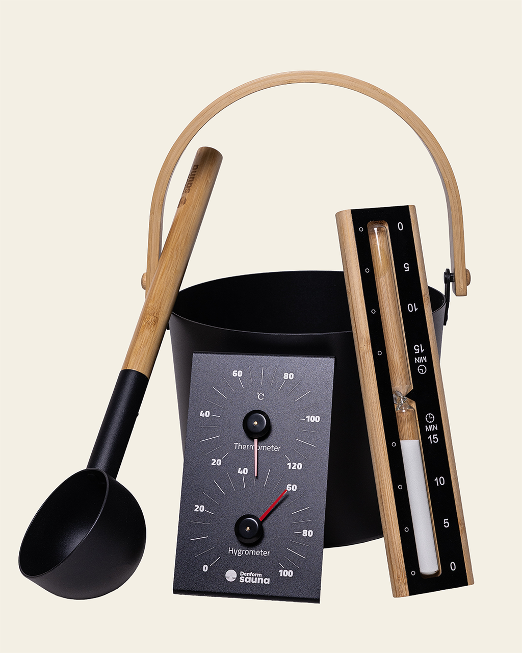 Komplett bastuuppsättning svart aluminium