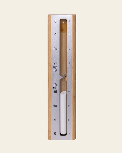 Bastutimglas i aluminium och bambu