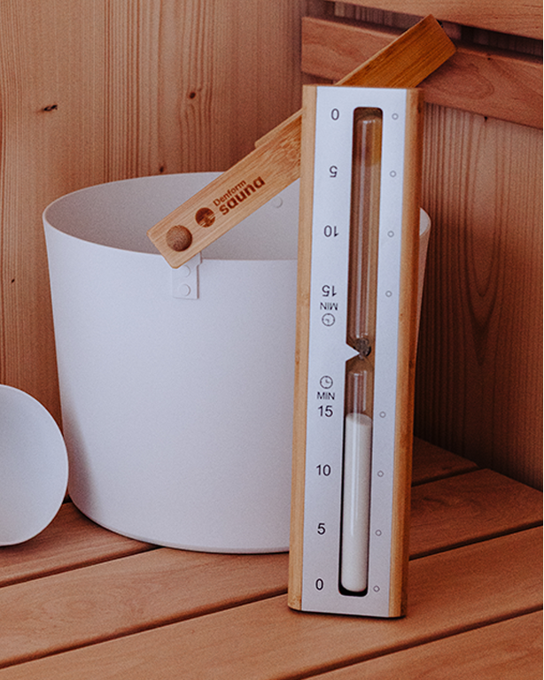 Bastutimglas i aluminium och bambu