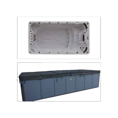 Swimspa-överdrag 228 x 421 cm - Mörkgrå